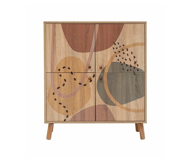 Conforama Aparador Dgiannin Bufé de salón Aparador de salón Despensa de cocina 95x36h111 cm Multicolor