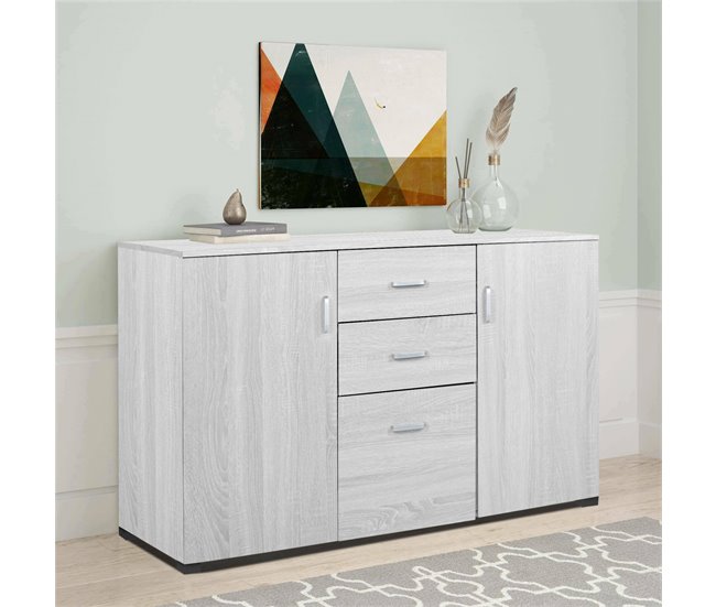 Conforama Aparador Dpavac Buffet De Salón Aparador De Salón Aparador Moderno Con 3 Puertas Y 2 Cajones 120x40h83 Cm Gris