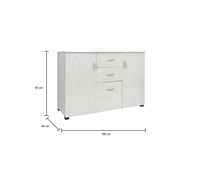 Conforama Aparador Dpavac Buffet De Salón Aparador De Salón Aparador Moderno Con 3 Puertas Y 2 Cajones 120x40h83 Cm Gris