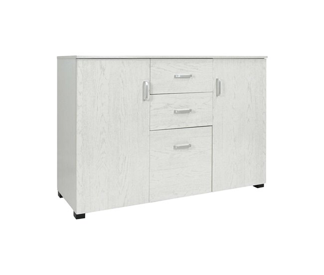 Conforama Aparador Dpavac Buffet de salón Aparador de salón Aparador moderno con 3 puertas y 2 cajones 120x40h83 cm Gris