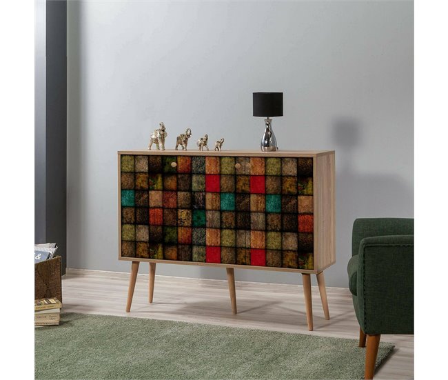 Conforama Aparador Dpavarin Bufé De Salón Aparador De Salón Despensa De Cocina 120x36h90 Cm Roble Y Multicolor