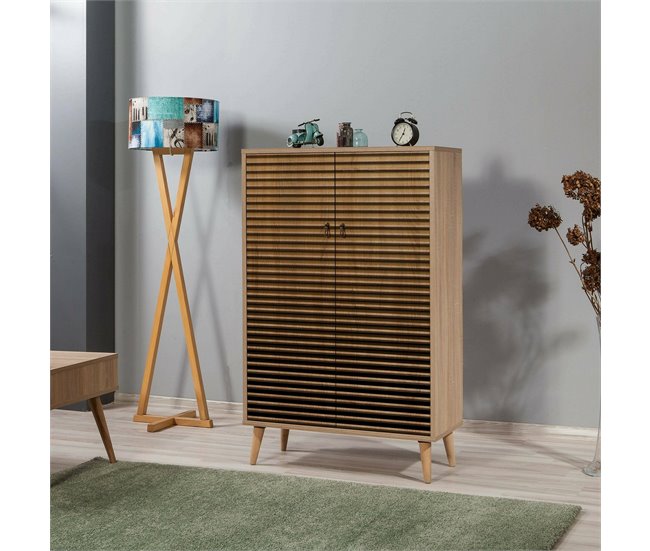 Conforama Aparador Dpersy Bufé De Salón Aparador De Salón Despensa De Cocina 80x36h127 Cm Roble