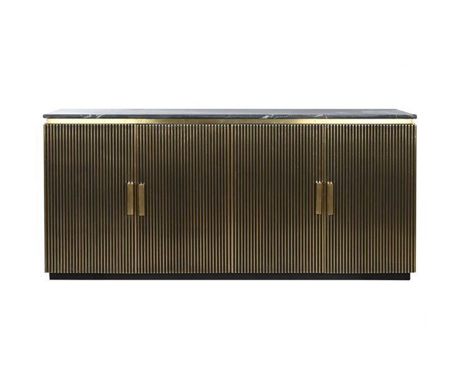 Conforama Aparador Home ESPRIT Latón Mármol 180 X 40 X 85 Cm