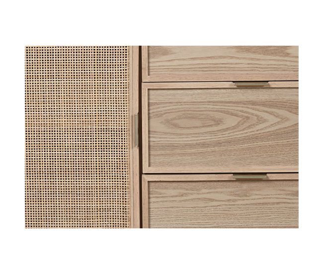 Conforama Aparador Home ESPRIT Ratán Abeto 136 X 38 X 80 Cm