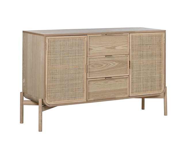 Conforama Aparador Home ESPRIT Ratán Abeto 136 x 38 x 80 cm