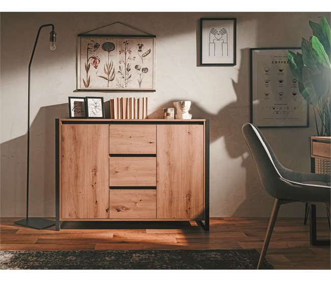 Conforama Aparador INDUSTRY Con 2 Puertas Y 3 Cajones