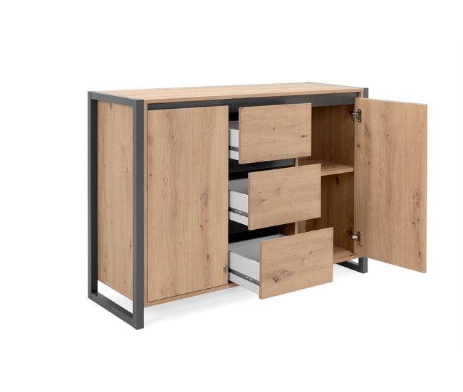 Conforama Aparador INDUSTRY Con 2 Puertas Y 3 Cajones