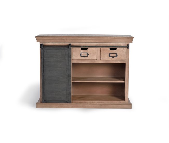 Conforama Aparador Madera De Mango Y Metal Acabado Marrón/Negro De 85x40x115 Cm - Giner Y Colomer