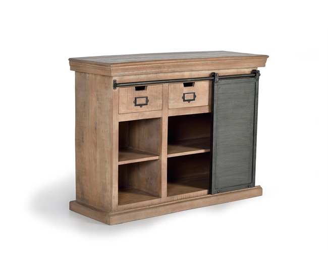 Conforama Aparador Madera De Mango Y Metal Acabado Marrón/Negro De 85x40x115 Cm - Giner Y Colomer