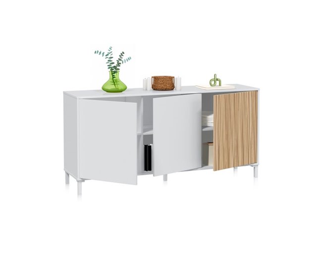 Conforama Aparador Nitza Blanco Artik (Blanco Mate) - Natur 154 X 74 X 40 Cm