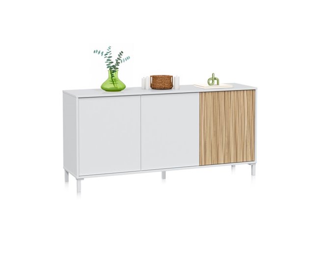 Conforama Aparador Nitza Blanco Artik (Blanco Mate) - Natur 154 x 74 x 40 cm