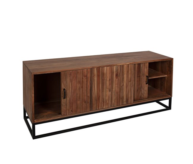 Conforama Aparador Romimex Marrón Madera De Acacia 40 X 60 X 140 Cm