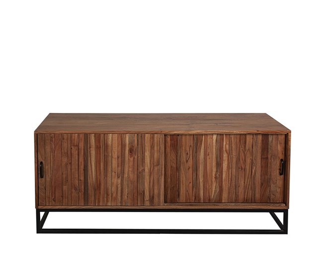 Conforama Aparador Romimex Marrón Madera De Acacia 40 X 60 X 140 Cm
