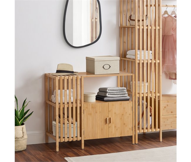 Conforama Aparador Varanger Con 2 Puertas Bambú 94x40x80 Cm - Natural [en.casa]