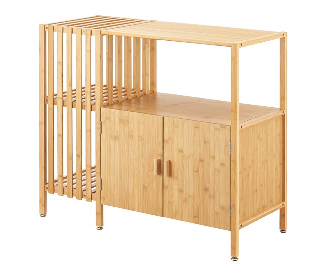 Conforama Aparador Varanger Con 2 Puertas Bambú 94x40x80 Cm - Natural [en.casa]