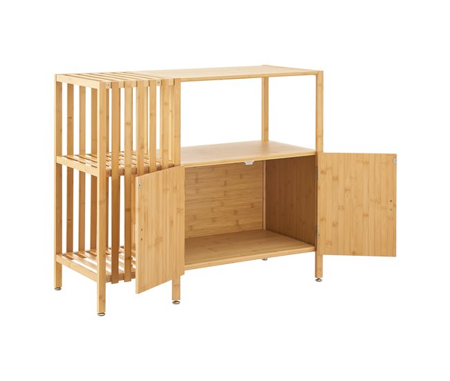Conforama Aparador Varanger Con 2 Puertas Bambú 94x40x80 Cm - Natural [en.casa]