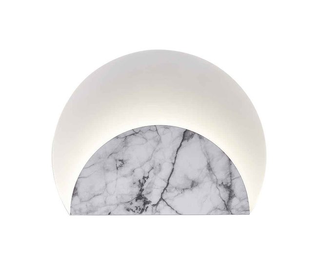 Conforama Aplique De Pared Metal Color Blanco Serie Marmol 32cm