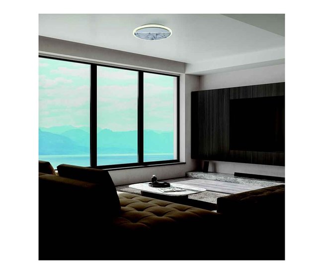 Conforama Aplique De Pared Metal Color Blanco Serie Marmol 41cm