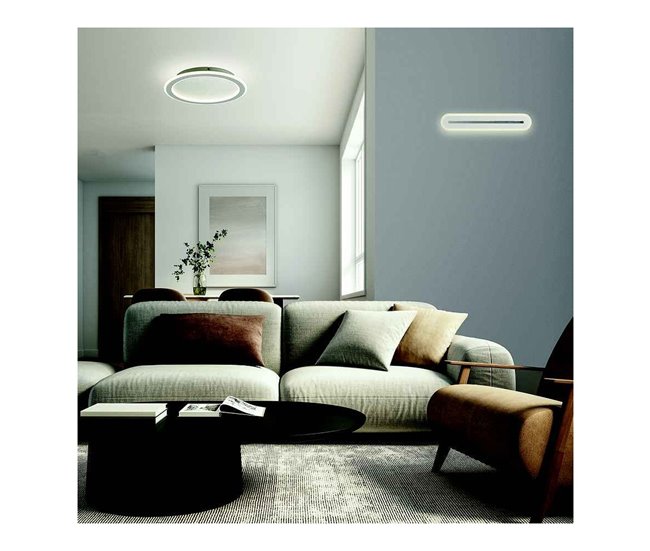 Conforama Aplique De Pared Metal Color Blanco Serie Tulum 40cm