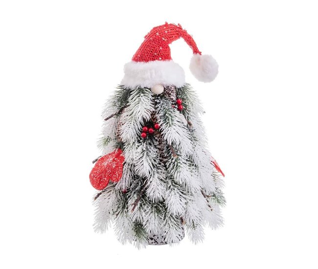 Conforama Árbol De Navidad Blanco Rojo Verde Plástico Polyfoam Tejido 21 X 21 X 45 Cm