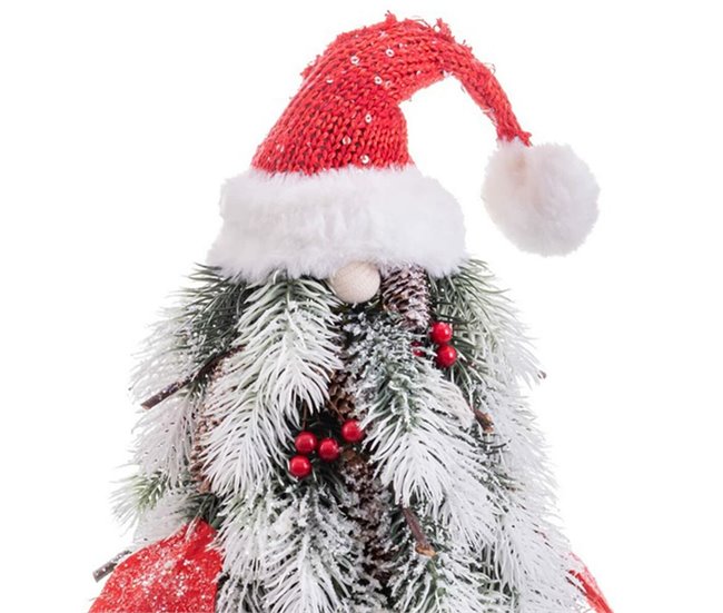 Conforama Árbol De Navidad Blanco Rojo Verde Plástico Polyfoam Tejido 21 X 21 X 45 Cm