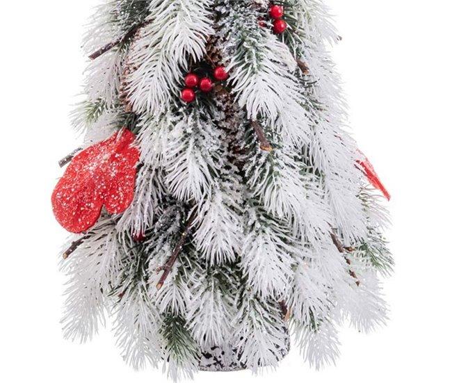 Conforama Árbol De Navidad Blanco Rojo Verde Plástico Polyfoam Tejido 21 X 21 X 45 Cm