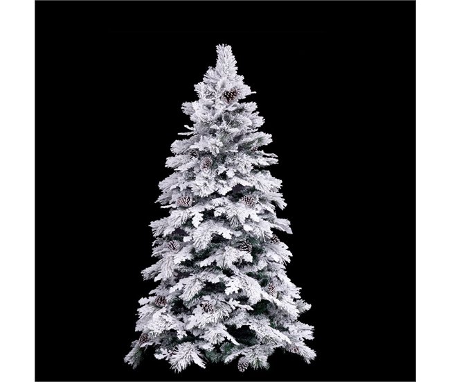 Conforama Árbol De Navidad Blanco Verde PVC Metal Polietileno 150 Cm