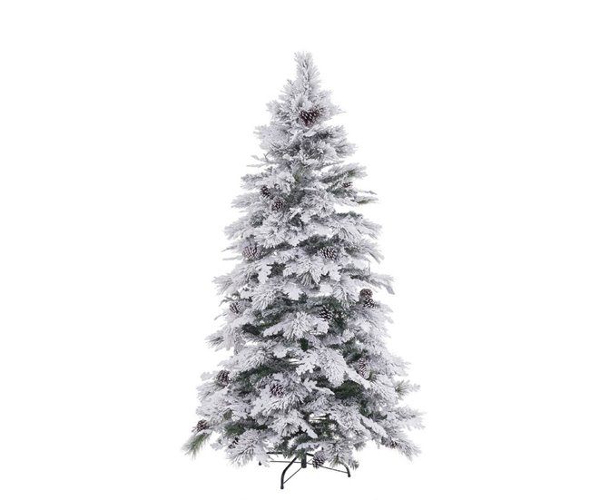 Conforama Árbol de Navidad Blanco Verde PVC Metal Polietileno 150 cm