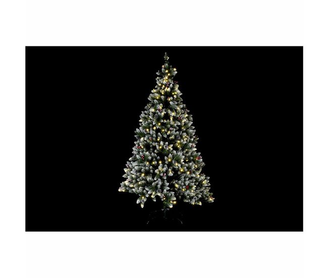 Conforama Árbol De Navidad DKD Home Decor Blanco Rojo Verde PVC Piñas Nevado 125 X 125 X 210 Cm