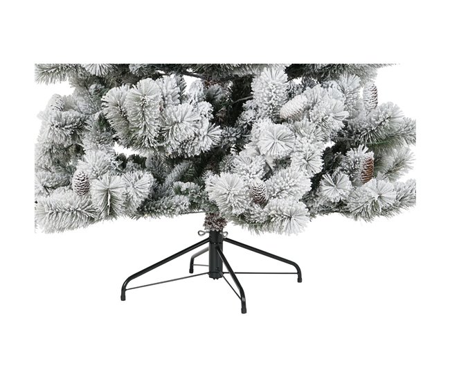 Conforama Árbol De Navidad DKD Home Decor Blanco Verde Polietileno Nevado 140 X 140 X 210 Cm