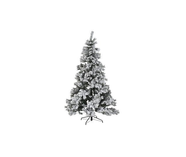 Conforama Árbol de Navidad DKD Home Decor Metal Polietileno Blanco Verde Nevado (130 x 130 x 218 cm)