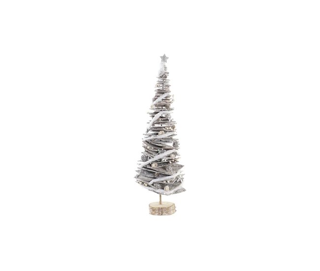Conforama Árbol de Navidad DKD Home Decor Natural Abedul Nevado 34 x 34 x 102 cm