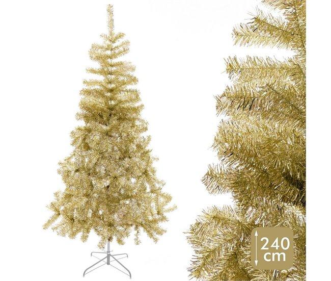 Conforama Árbol De Navidad Dorado Metal Plástico 240 Cm