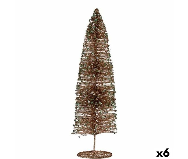 Conforama Árbol de Navidad Lentejuelas Champagne 10 x 40 x 10 cm (6 Unidades)