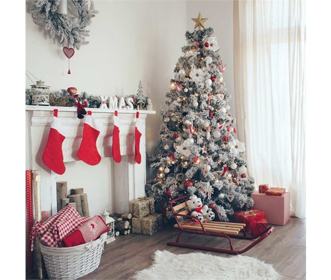 Conforama Árbol De Navidad Sintético Cubierto De Nieve Fácil De Montar