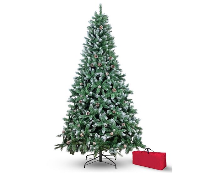 Conforama Árbol de Navidad sintético cubierto de nieve fácil de montar