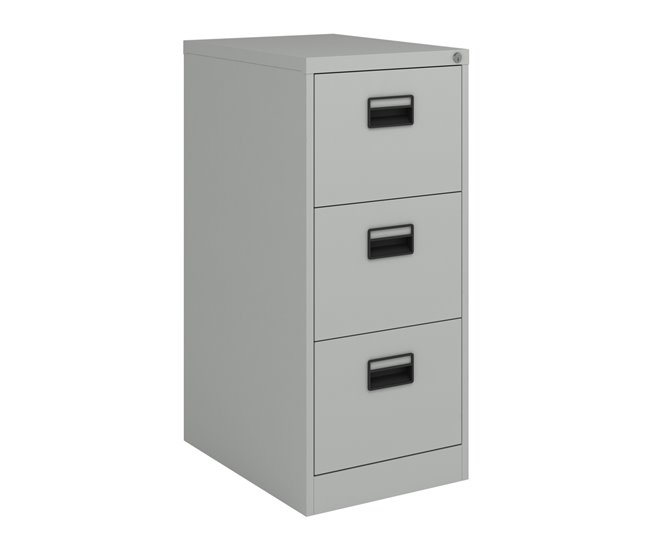 Conforama Archivador Rääkkylä con 3 cajones acero 103x45x62 cm - Gris [en.casa]