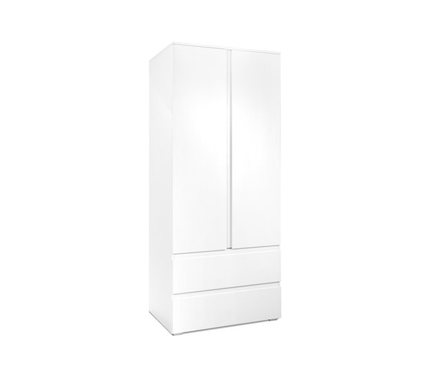 Conforama Armario 2 Puertas 2 Cajones Blancos - 80 X 191 X 55 Cm