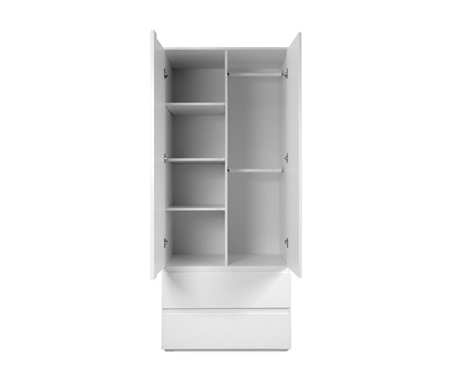 Conforama Armario 2 Puertas 2 Cajones Blancos - 80 X 191 X 55 Cm