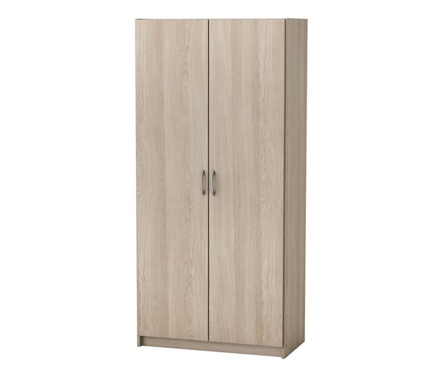 Conforama Armario 2 puertas 5 estantes L79 7 cm decoración de madera - Multifunción