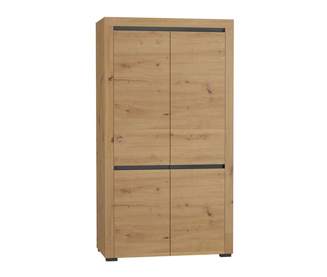 Conforama Armario 2 puertas con LED Kasla Madera y Anthracita