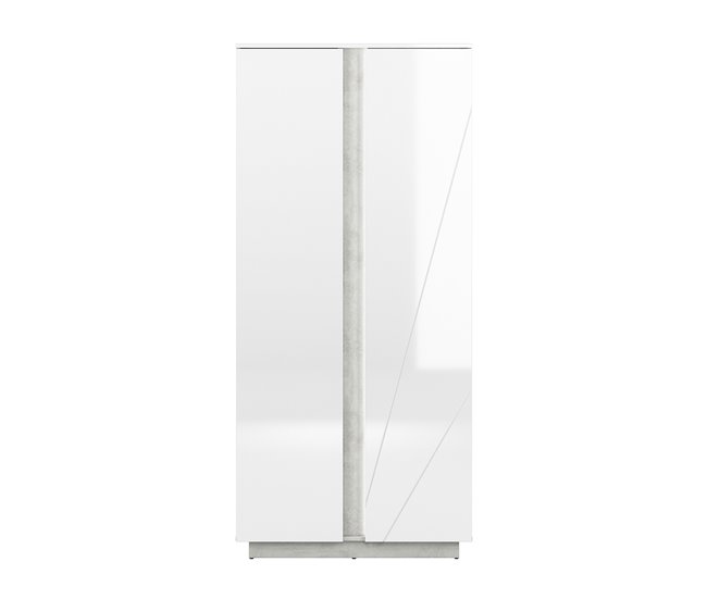 Conforama Armario 2 Puertas Con LED Orion Blanco Y Efecto Concreto