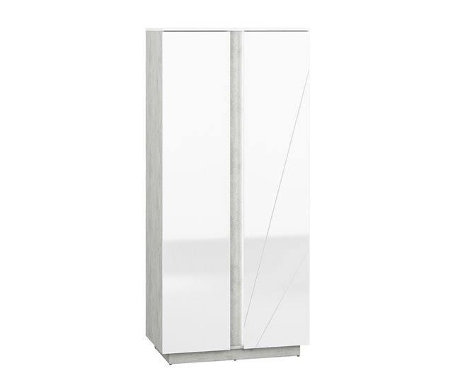 Conforama Armario 2 puertas con LED Orion Blanco y Efecto Concreto