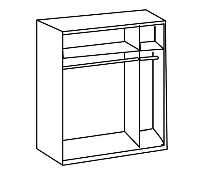 Conforama Armario 2 Puertas Correderas 1 Puerta Espejo + 1 Puerta Roble - L135 Cm