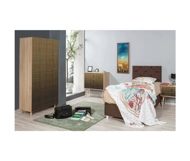 Conforama Armario 2 Puertas Dfrollan Muebles De Dormitorio Vestidor Armario De Ropa 90x52h192 Cm Roble