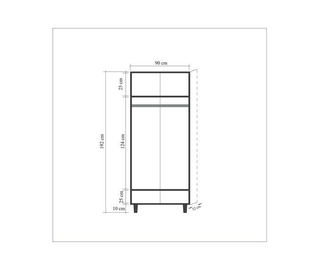 Conforama Armario 2 Puertas Dfrollan Muebles De Dormitorio Vestidor Armario De Ropa 90x52h192 Cm Roble