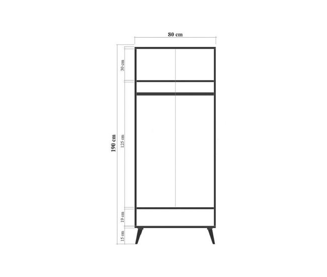 Conforama Armario 2 Puertas Dmontell Muebles De Dormitorio Vestidor Armario De Ropa 80x45h190 Cm Multicolor