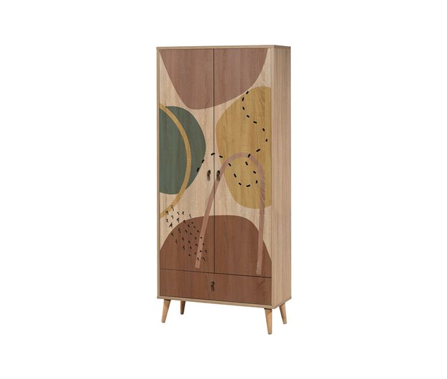 Conforama Armario 2 puertas Dmontell Muebles de dormitorio Vestidor Armario de ropa 80x45h190 cm Multicolor