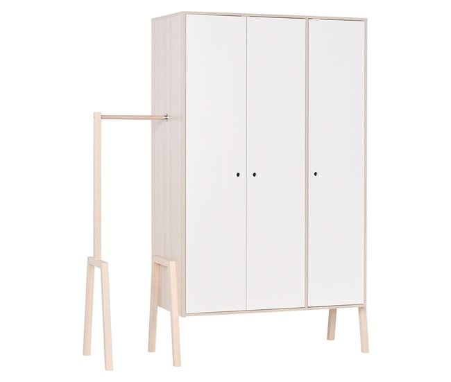 Conforama Armario 3 puertas 5 estantes 1 barra y 1 perchero - SPOT