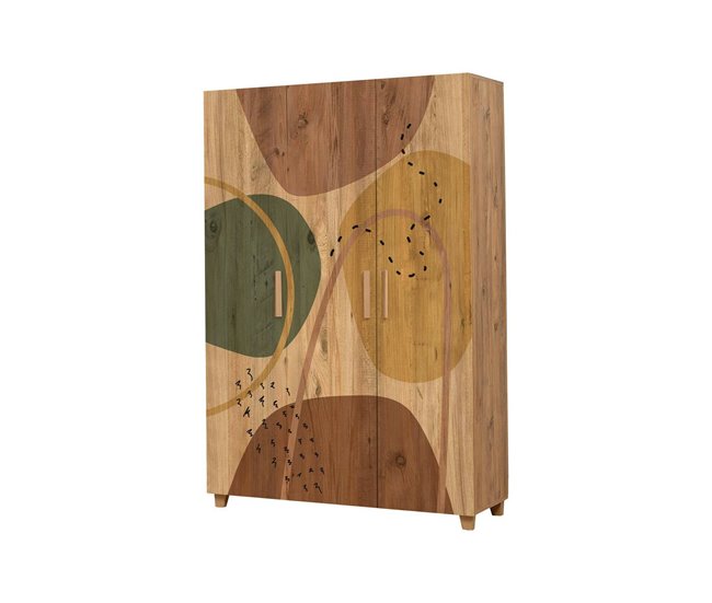 Conforama Armario 3 puertas Dpiacer Muebles de dormitorio Vestidor Armario de ropa 120x48h189 cm Roble